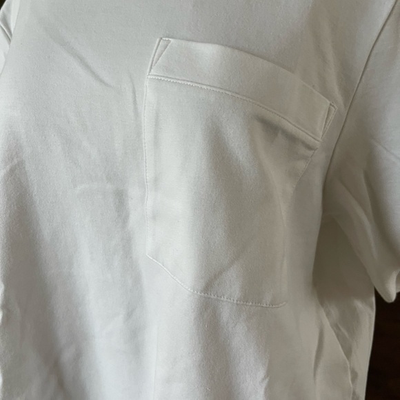 ATHLETA White Pocket Short Sleeve Oversized Shirt Pleat Athleisure Size LARGE T - Picture 3 of 10